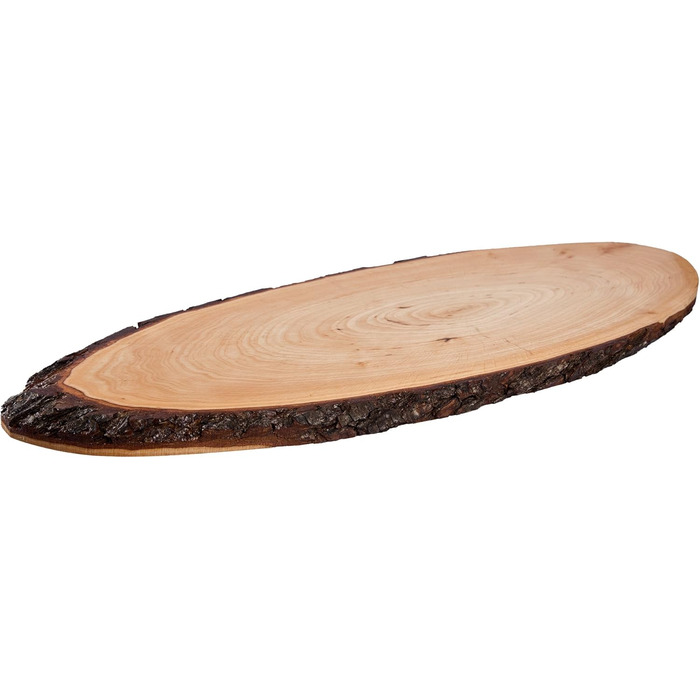 Batania Oval Serving Board, approximately 58-65 x 22-26cm, rustic serving board, cutting board, unique grain pattern, natural wood board for cheese, meat & bread, decorative, durable