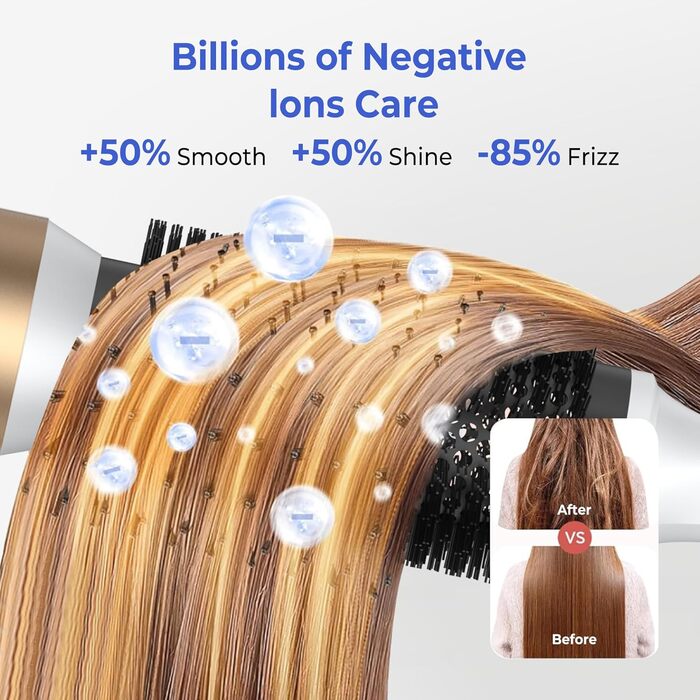 Airstyler 5 в 1: Фен-щітка, плойка, стайлер для об'єму, укладання та випрямлення волосся, 1000W, білий