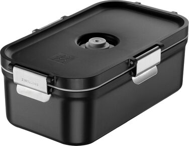 Вакуумний ланч-бокс Zwilling Fresh & Save з набором сталевих столових приборів, ударостійкий, чорний