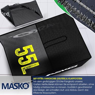 MASKO® Електричний аератор-скарифікатор 2в1 для газону, 1800 Вт, 40 см, 55 л, регулювання глибини, лоток, щітка, рукавички
