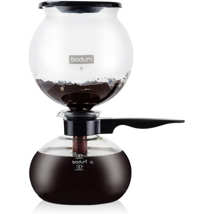 Кавоварка Bodum Pebo 1208-01, 1 л, чорна, сифоновий тип
