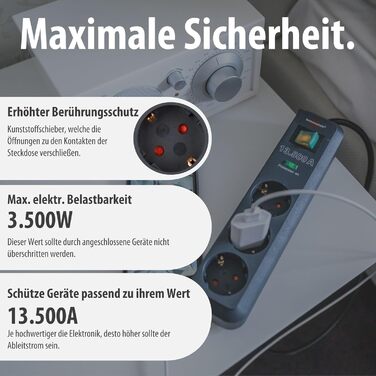 Бренненштуль Eco-Line Мережевий фільтр 3-fach з захистом від перенапруги (антрацит)
