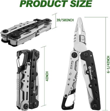 Мультитул Maarten 11 в 1: компактний мультиінструмент з нержавіючої сталі з карабіном та чохлом, подарунок для чоловіків