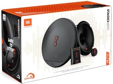 JBL Stage3 607C 2-смугова автомобільна аудіосистема 250 Вт, компонентна акустика JBL Pro Sound, набір динаміків з 16 см мідбасами та твітерами для авто