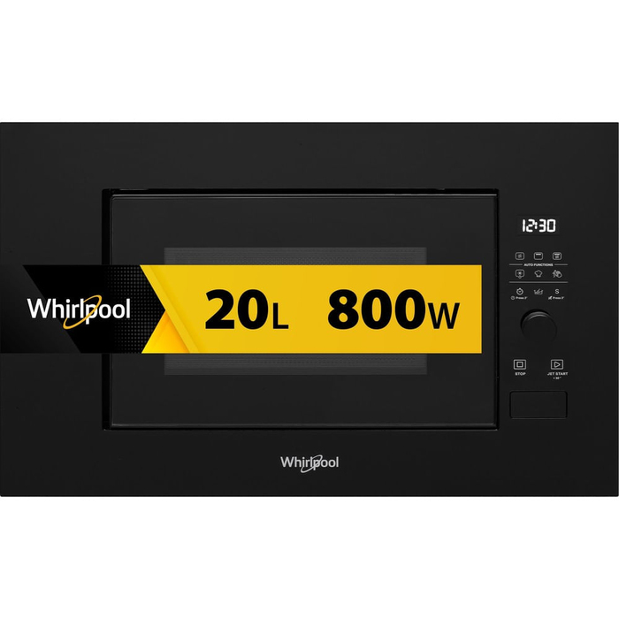 Вбудована мікрохвильова піч Whirlpool WMF200G з грилем, 800 Вт, чорна