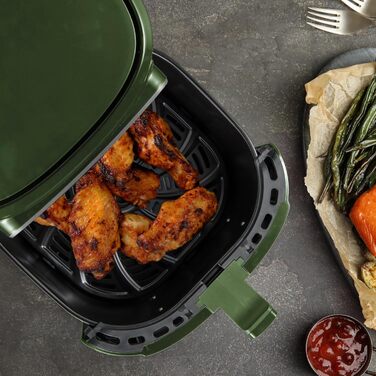 Фритюрниця без оливи Bergner MIDNIGHT з керамічним покриттям, 1800W, 6.9L, 8 програм, 80-200°C, таймер до 30 хв