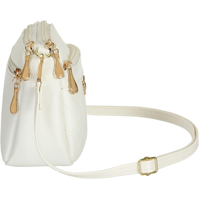 Сумка жіноча через плече біла з тисненням, легка PU шкіра, елегантна сумка-месенджер