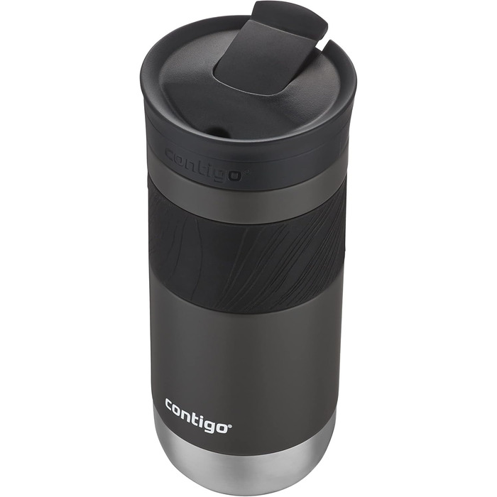 Contigo Byron Snapseal Stainless Steel Travel Mug - Leakproof, Dishwasher Safe Lid, BPA-Free, 590ml - Black