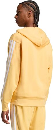 Чоловіча толстовка на блискавці Adidas Essential Three Stripes French Terry Hoodie (M, Semi Ice Tangerine/White)