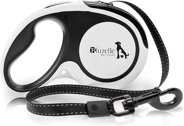 Рулетка для собак середніх та великих (до 50 кг) з відбиваючими смугами, надійний гальмо, поворотний карабін, нейлоновий ремінь, ергономічна ручка, розмір L