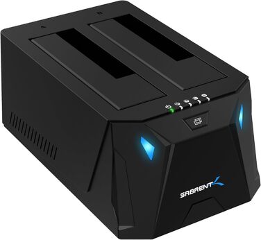 Док-станція Sabrent для 2 HDD/SSD 2.5'/3.5' з USB-C, 5Gbps, підтримка клонування, без інструментів (EC-CH2B)