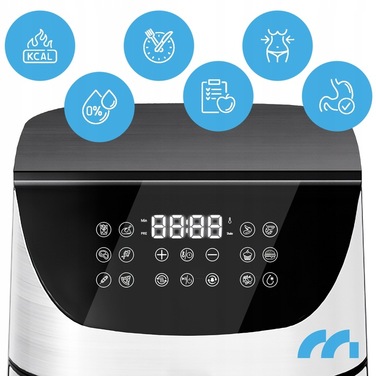 Аерофритюрниця Air Fryer з вікном, 9л, 1800Вт — Потужна безнамастильна фритюрниця