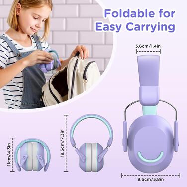 Навушники захисні дитячі Link Dream SNR 30dB, для чутливості до шуму, подорожей, навчання, 3-16 років, фіолетові