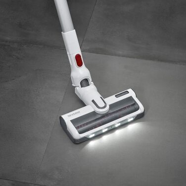 SEVERIN HV 7166: Бездротовий акумуляторний пилосос 2-в-1, 60 хв роботи, для тварин, легкий, без мішка, 400 Вт, білий