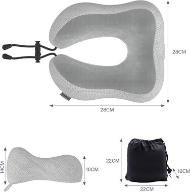 Подушка для шиї у вигляді ховрашини Memory Foam для подорожей - комфортна підтримка шиї під час подорожей літаком, автомобілем
