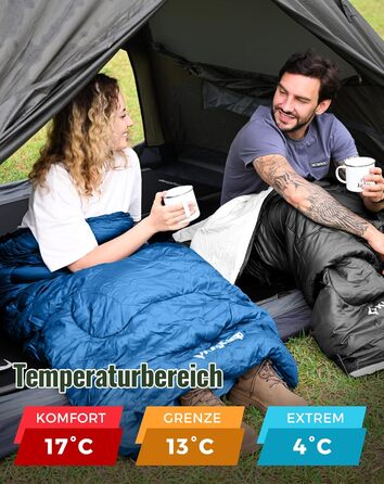 KingCamp 3-Season Sleeping Bag - Lightweight, Water-Resistant & Warm for Adults & Kids - Camping & Outdoor Use