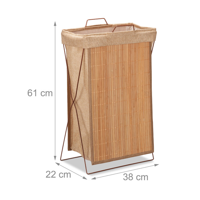 Relaxdays Laundry Basket Bamboo with Frame