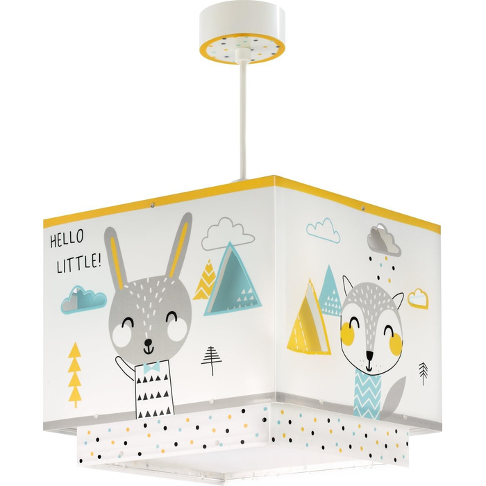 Dalber Children's Lamp Pendant Light Hanging Lamp Hello Little Animals Bear, 24 x 24 x 21 cm