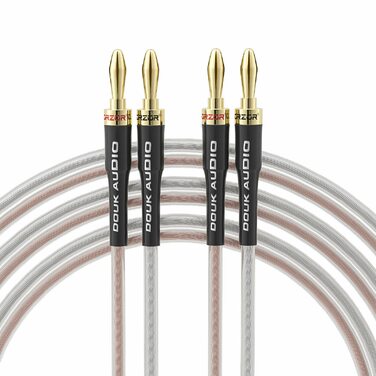 Акустичний кабель Douk Audio 14AWG OFC зі штекерами-бананами з позолоченням, 1 м