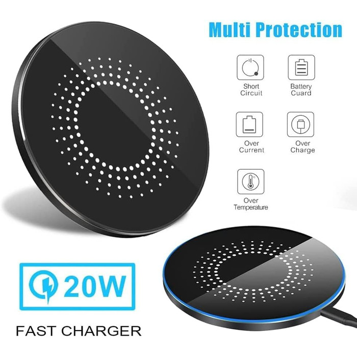 Бездротовий зарядний пристрій 20W для Samsung Galaxy та iPhone: швидка зарядка, індукційне зарядження