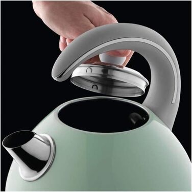 Електричний чайник Russell Hobbs Hanley Retro Jasmine, 2400W, 1.5л, кремово-білий, нержавіюча сталь, ретро-дизайн