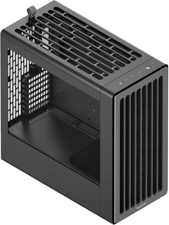 Корпус ПК HAVN Midi-Tower з 3 вентиляторами, Top Airflow, скло, чорний