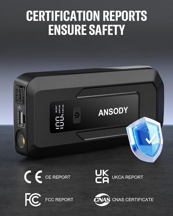 Powerbank для авто 12V Starthilfe 3000A: пусковий пристрій з LED, для бензину/дизеля (10/8L), сірий