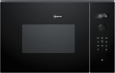 Вбудована мікрохвильова піч NEFF HLAWG25S3, 50x38 см, LED дисплей, автоматичні програми, Easy Clean, Easy Clock, чорний колір