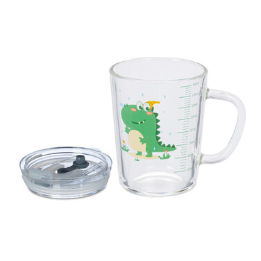 Relaxdays 2-Piece Set of Children's Glasses with Dinosaur Motif