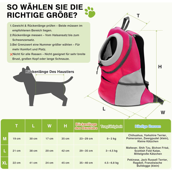 Рюкзак для собак та котів ALLSOPETS, XL, рожевий - переноска для собак, котів, велосипедна переноска, рюкзак для хатніх тварин