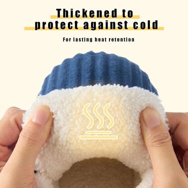 Тапочки жіночі зимові з підкладкою з пам'яті, чоловічі, з м'якого корду, повністю пухнасті, з бавовняної підкладки, з антиковзкою підошвою, зручні, для дому та вулиці (46/47 EU, синій)