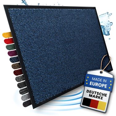 Килимок для дому 60x90 см, блакитний - Schmutzfangmatte для приміщень, килимок для входу, антиковзаючі