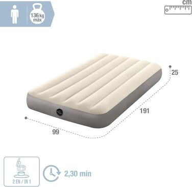 Надувний матрац Intex Dura-Beam Single High 99x191 см (2 шт.)
