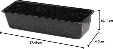 Riess, 0633-022, Professional Baker, Loaf Pan 35/14, CLASSIC - LOAF PANS, Height 8.3 cm, Capacity 2.5 Liters, Enamel, Black, Length 36.7 cm Width 14.2 cm Height 8.3 cm