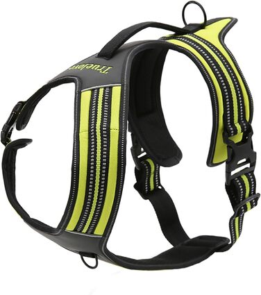 Шлейка для собак Truelove TLH5551 з ручкою, м'яка, світловідбиваюча, для собак (M, неоновий жовтий)