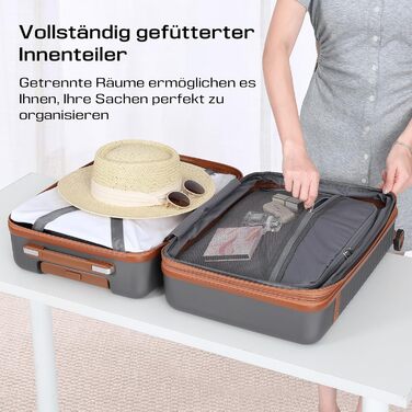 Набір валіз Joyway з ABS-пластику, розширюваний, на 4 колесах з TSA-замком (сірий, M)