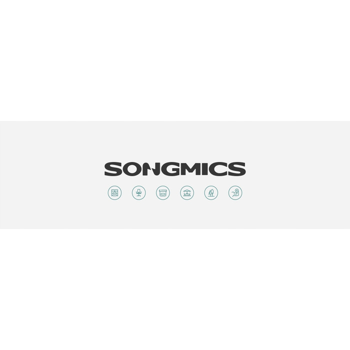 Садовий шезлонг Songmics сірого кольору, металевий каркас, синтетичний матеріал, з регульованою спинкою