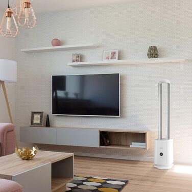 Вентилятор вежа Djive Flowmate Tower Arctic White з HEPA-фільтром, Wi-Fi, Alexa, пульт ДК