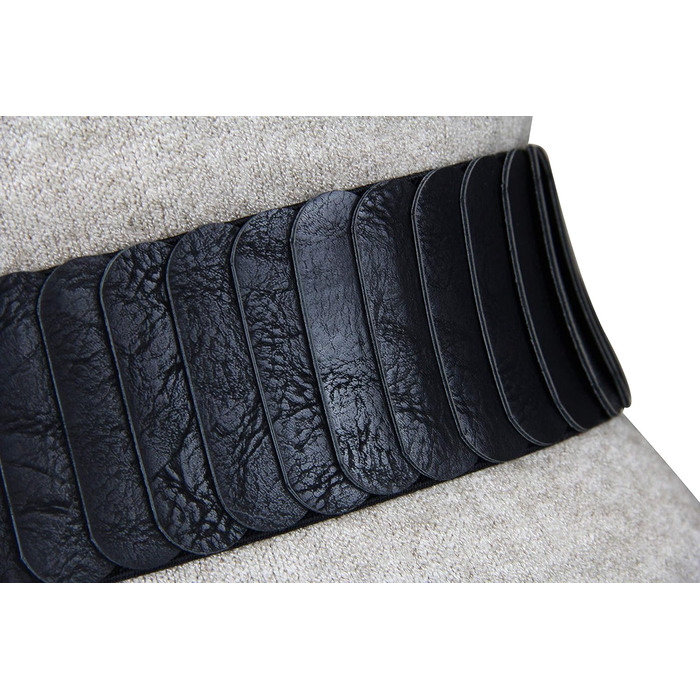 Жіночий еластичний пояс-гумка Vanessa & Melissa, ширина 6 см, срібна пряжка, чорний, 75 см (75-90 см талія)