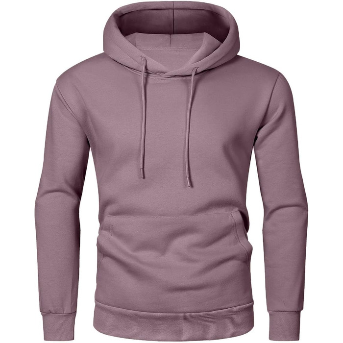 Чоловічий зимовий худі JMIERR з капюшоном та кишенями, теплий бавовняний свитшот на шнурку, колір ліловий, розмір XXL