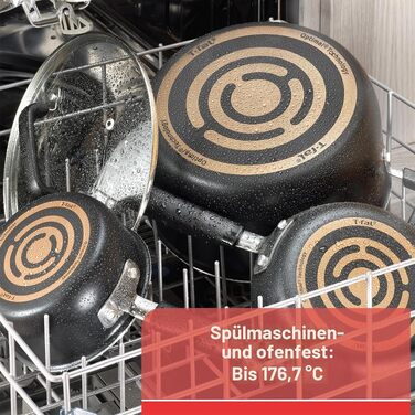 Набір антипригарного посуду T-fal Signature, 12 предметів, термостійкий до 350°C, каструлі та сковорідки, чорний