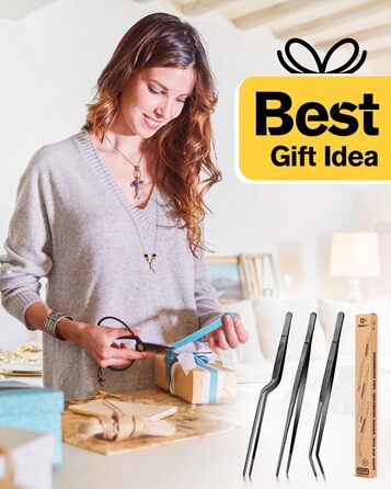 Набір кухонних пінцетів 10 дюймів, професійний, нержавіюча сталь, чорний. Для приготування, декорування та BBQ