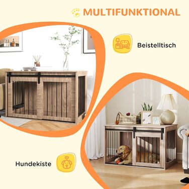 Клітка для собак PawHut 98 см: міцна металева будка для великих собак з ковзними дверима та замком