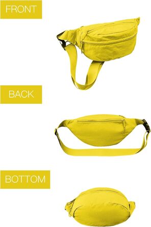 Поясна сумка чоловіча/жіноча водонепроникна для подорожей, фестивалів, спорту та міста (жовта)