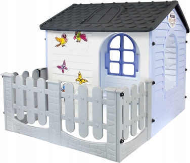 Великий дитячий садовий будиночок з терасою та огорожею Mochtoys XL