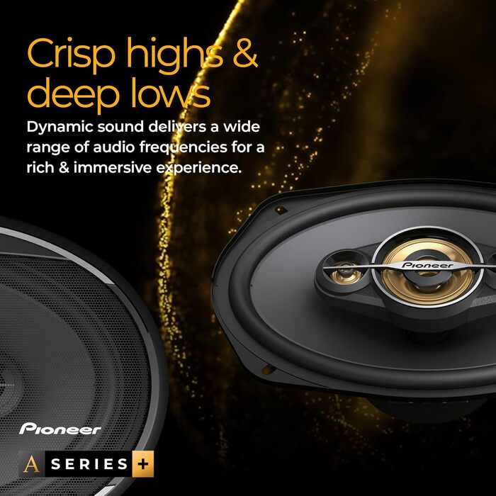 Автомобільна акустика Pioneer TS-A6991F 6x9 дюймів, 5-смугові коаксіальні динаміки, потужність 700Вт, RMS 120Вт, глибокий звук, монтажна глибина 86 мм, комплект 2 шт., з решіткою