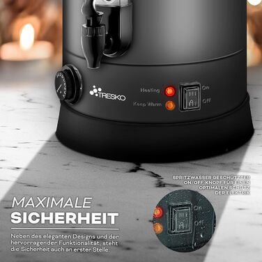 Glow Wine Cooker 6.8L / 1500W Canning Machine made of Stainless Steel, Glow Wine Kettle, Glow Wine Machine, Hot Beverage Machine, Hot Water Dispenser (20 Liter, Grey)
