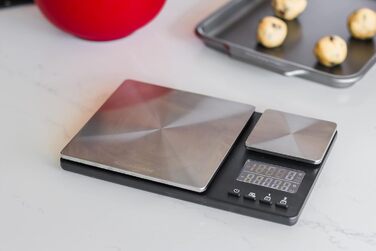 Кухонні ваги KitchenAid Digital з двома платформами, 5000г - 500г, чорний колір, з таймером