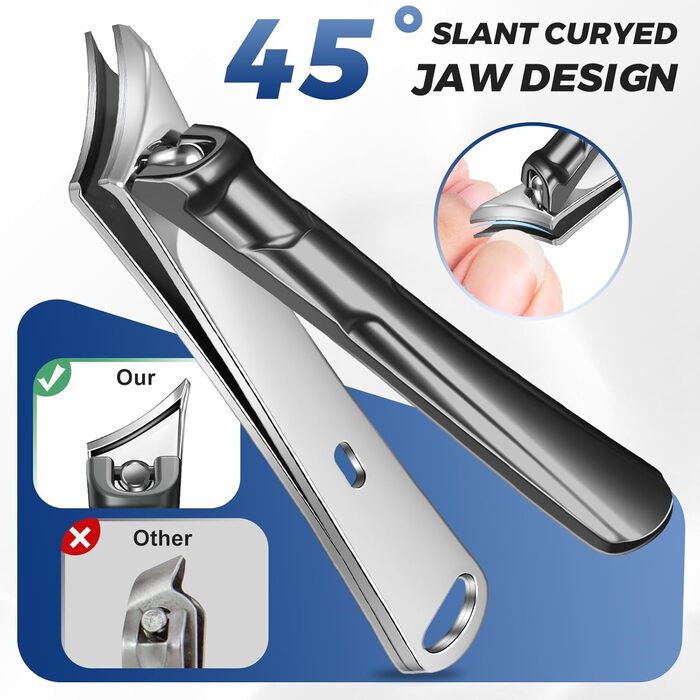 Професійний нігтеріз для літніх людей та чоловіків з товстими нігтями, 16 мм/37 мм ширина отвору, Heavy Duty, кутова заточка 45 градусів, для врослого нігтя