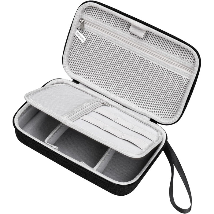 Органайзер для кабелів Teskyer, чорний, жорсткий кейс, водонепроникний, 14 x 22 x 6,5 см